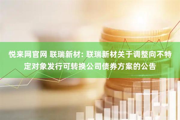 悦来网官网 联瑞新材: 联瑞新材关于调整向不特定对象发行可转换公司债券方案的公告