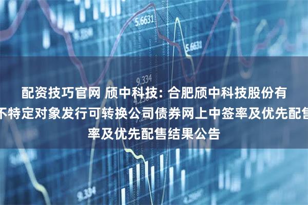 配资技巧官网 颀中科技: 合肥颀中科技股份有限公司向不特定对象发行可转换公司债券网上中签率及优先配售结果公告